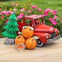Metal 18.5&quot; Long Multi-Seasonal Christmas and Harvest Pickup Truck with Metal Tr - £59.69 GBP