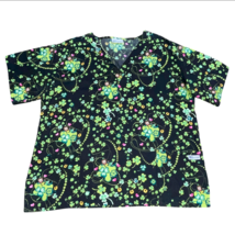 Women&#39;s Uniform Advantage St. Patty&#39;s Day Shamrock Leprechaun Scrub Top ... - $17.99
