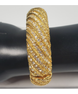 Vintage 80&#39; Sign Joan Rivers Rhinestone Hinged Clamper Wide Bangle Brace... - €49,57 EUR