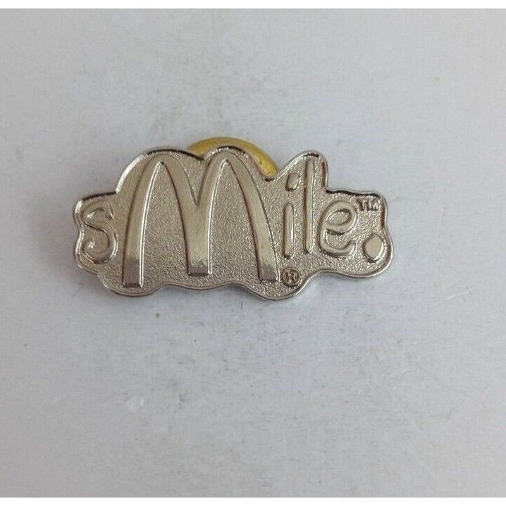 Vintage Smile Silver McDonald&#39;s Employee Hat Pin - $10.19