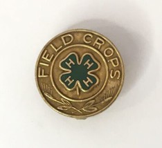 Vintage 4-H Club Pin Field Crops Achievement Button 4H Metal Gold Filled - £11.86 GBP