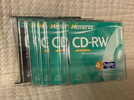 6 Pack Memorex CD-RW Multi Speed, 1X, 2X, 4X - 700MB Brand New - £6.52 GBP