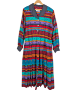 Shirt Dress Size 18 1X Womens Southwestern Tribal Geometric Colorful Vin... - $127.51 CAD