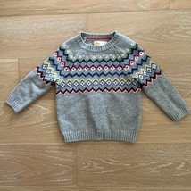 Boden Chunky Fair Isle Crew Jumper Sweater Grey Marl 4-5Y - $19.99