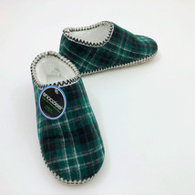 Snoozies Women&#39;s Cabin Bootie Green Plaid Slippers Medium 7/8 - $14.84