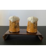 Vintage Beer Stein Mugs Salt &amp; Pepper Shakers OK Brand Japan - £7.45 GBP
