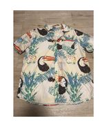Hurley Mens Tropical Toucan Pineapple Short Sleeve Button Up XL Punk Bli... - $22.12
