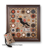 The Witch, The Crow, The Pumpkin cross stitch chart Barbara Ana Designs - $10.80