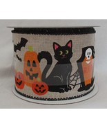 Celebrate It HALLOWEEN Holiday Indoor Craft Wire-Edged Ribbon Black Cat ... - £8.46 GBP