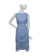 Lands End Women 16 Petite Sleeveless Woven Embroidered Dress, Blue Wave ... - £19.70 GBP