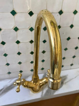 Brass Kitchen Faucet, Unlacquered Solid Brass Sink Fixture, Vintage Style, Rust - £149.75 GBP