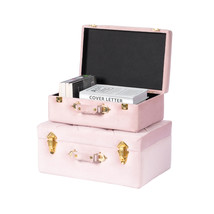 Vintiquewise QI003982-PK Decorative Tufted Velvet Suitcase Treasure Ches... - $245.86