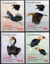 Papua New Guinea. 2016. Kokomo - Papuan Hornbill (MNH OG) Set of 4 stamps - £25.85 GBP