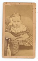 Antique CDV Circa 1870s Cook Funny Image of Child Who Looks Bored Boston, MA - £14.54 GBP