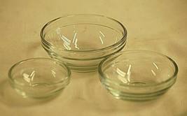 Anchor Hocking Clear Glass Mixing Nesting Bowl Set of 3 Kitchen Prep Pinch Bowls - $21.77