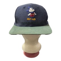 Mickey Mouse Snapback Hat Cap Embroidered Disney Store Adult Green Blue - $10.46