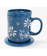 Temp-tations K61162: 14 oz. Ceramic Mug with Warming Base - Floral Blue - $40.99