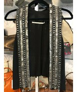 Twelfth Street By Cynthia Vincent Negro Adornado Frente Abierto Chaleco ... - $64.25