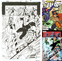 Tom Derenick JLA #122 Original Art Splash Page Green Lantern / Arrow Supergirl - £315.80 GBP