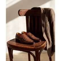 The Dorian Tan Python ; Baby Buffalo Leather Loafer Men Shoe image 13