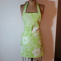 Handmade Apron floral green chef cook painter craft housewarming gift - £14.88 GBP