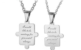 2PCS Personalized Necklace, Couple Necklace, Couples Necklace, Titanium Necklace - £16.03 GBP