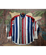 1990s TOMMY HILFIGER Striped Rancher Brushpopper Rodeo Button Down Shirt... - £94.71 GBP