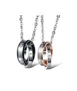 2PCS Personalized Necklace, Couple Necklace, Couples Necklace, Titanium ... - £15.71 GBP