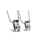 2PCS Personalized Necklace, Couple Necklace, Couples Necklace, Titanium ... - £15.71 GBP