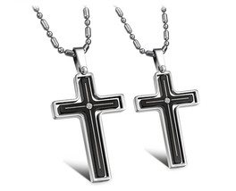 2PCS Cross Necklace, Couple Necklace, Couples Necklace, Titanium Necklace - £14.94 GBP