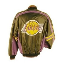 Nfl Los Angeles Lakers Leather Bomber Jacket L39093 - £275.42 GBP