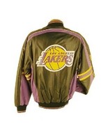 NFL LOS ANGELES LAKERS LEATHER BOMBER JACKET L39093 - £278.90 GBP