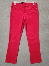 J Crew Matchstick Corduroy Pants Womens 31 Red Straight Leg Cotton Stretch - £19.68 GBP