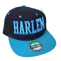 Muka Harlem Hat Adult Snapback Cap Embroidered Teal Blue Black - $24.70