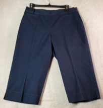 Van Heusen Pants Womens Size 8 Navy 100% Cotton Pockets Flat Front Straight Leg - £9.91 GBP