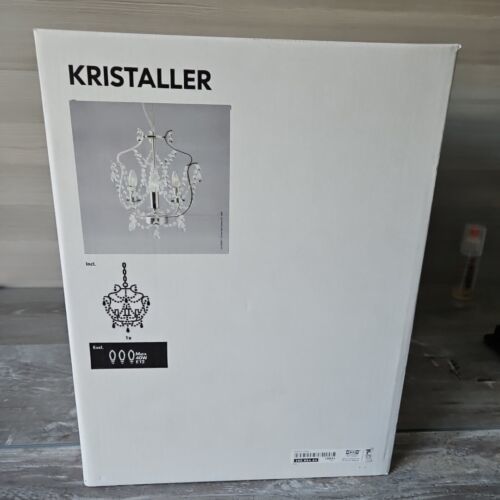 IKEA Kristaller Chandelier Hanging Light Fixture 3-Arm Silvertone 200.894.64 - $57.31