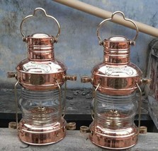 Copper Brass Anchor Oil Lamp Nautical Maritime Ship Lantern Boat Antique Lamp - £132.95 GBP