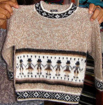 Sweater with ethnic peruvian designs,Alpacawool - £29.85 GBP