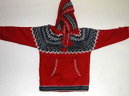 Peruvian hooded sweater for Kids hooded made of  Alpaca wool - $87.00
