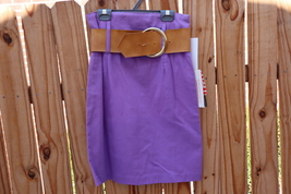 Vintage Odds N&#39; Evens Purple Junior Skirt With Belt (27W x 22 1/4L) NWT - $29.99
