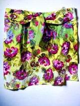 ADRIENNE VITTADINI DESIGNER BELTED COLORFUL FLORAL STRAIGHT FLAT FRONT S... - £18.90 GBP