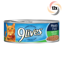 12x Cans 9Lives Meaty Pate Real Chicken Cat Food 5.5oz Caring For Cats! - £18.41 GBP