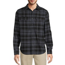 George Men&#39;s Long Sleeve Flannel Shirt Size M (38-40) Color Black Soot P... - $19.79