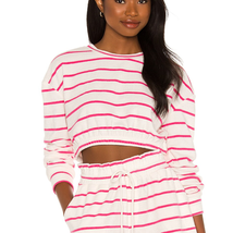 Beach Riot Maxine Cropped Sweatshirt in Fandango Pencil Stripe Small NEW - $69.00