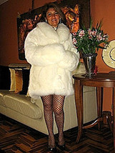 White midi fur jacket,Babyalpaca pelt,outerwear  - £499.33 GBP