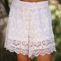 White Lace Front Tie Shorts - $13.86