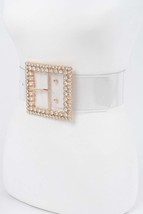 New Multi Rhinestone Buckle Clear Plus Size Belt - $460.81 MXN