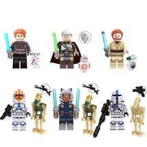 6pcs Star Wars Obi-Wan Rahm Kota Cal Kestis Ahsoka Airborne Trooper Minifigures - £15.27 GBP