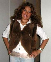 Brown fur vest made of Babyalpaca fur,outerwear  - $245.00