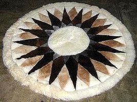 Original alpaca fur carpet directly from Peru, Nautika 100 cm diameter - $235.00
